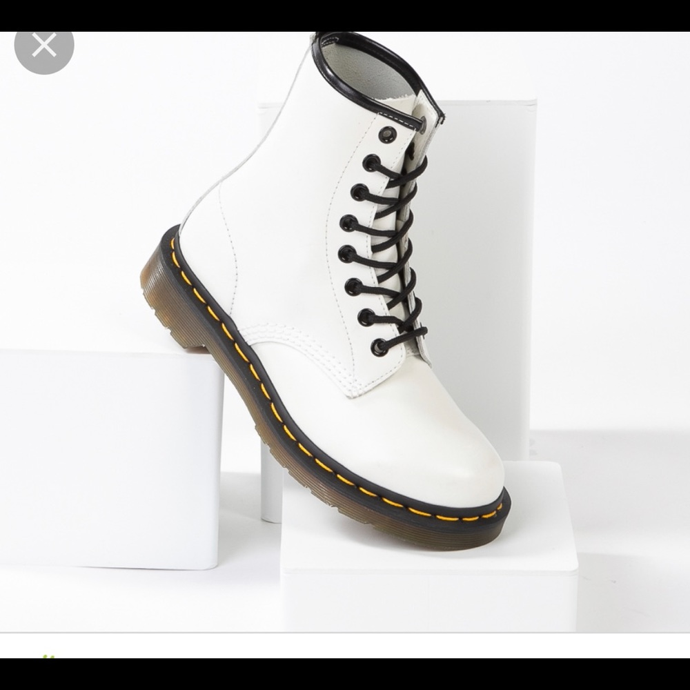 White Dr Martens booties